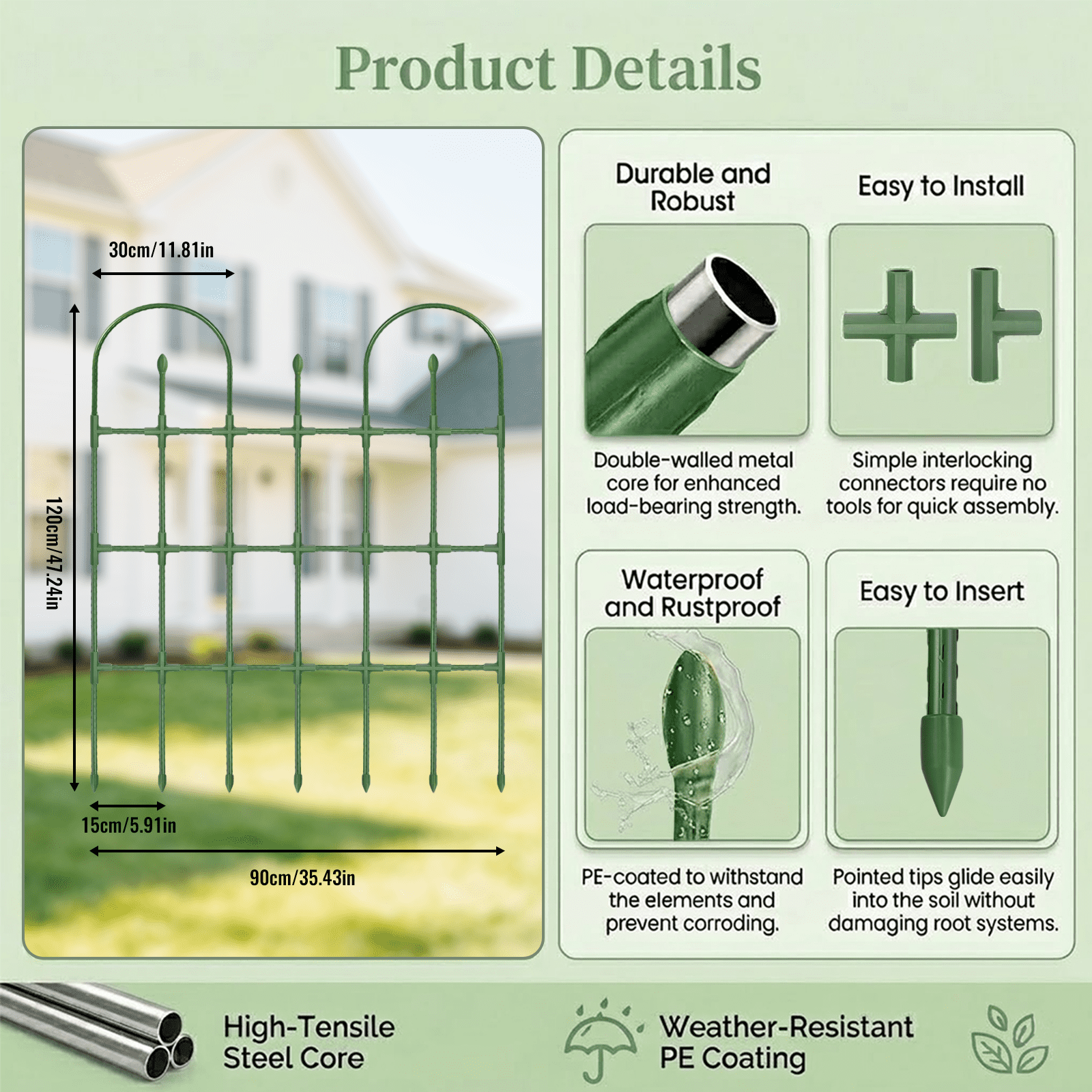 Garden Trellis for Climbing Plants Outdoor, 47.2" H*35.4" W Rustproof Sturdy Garden Arch Trellis for Potted Climbing Cucumber Tomato Rose Vegetable Flower Plant Trellises
