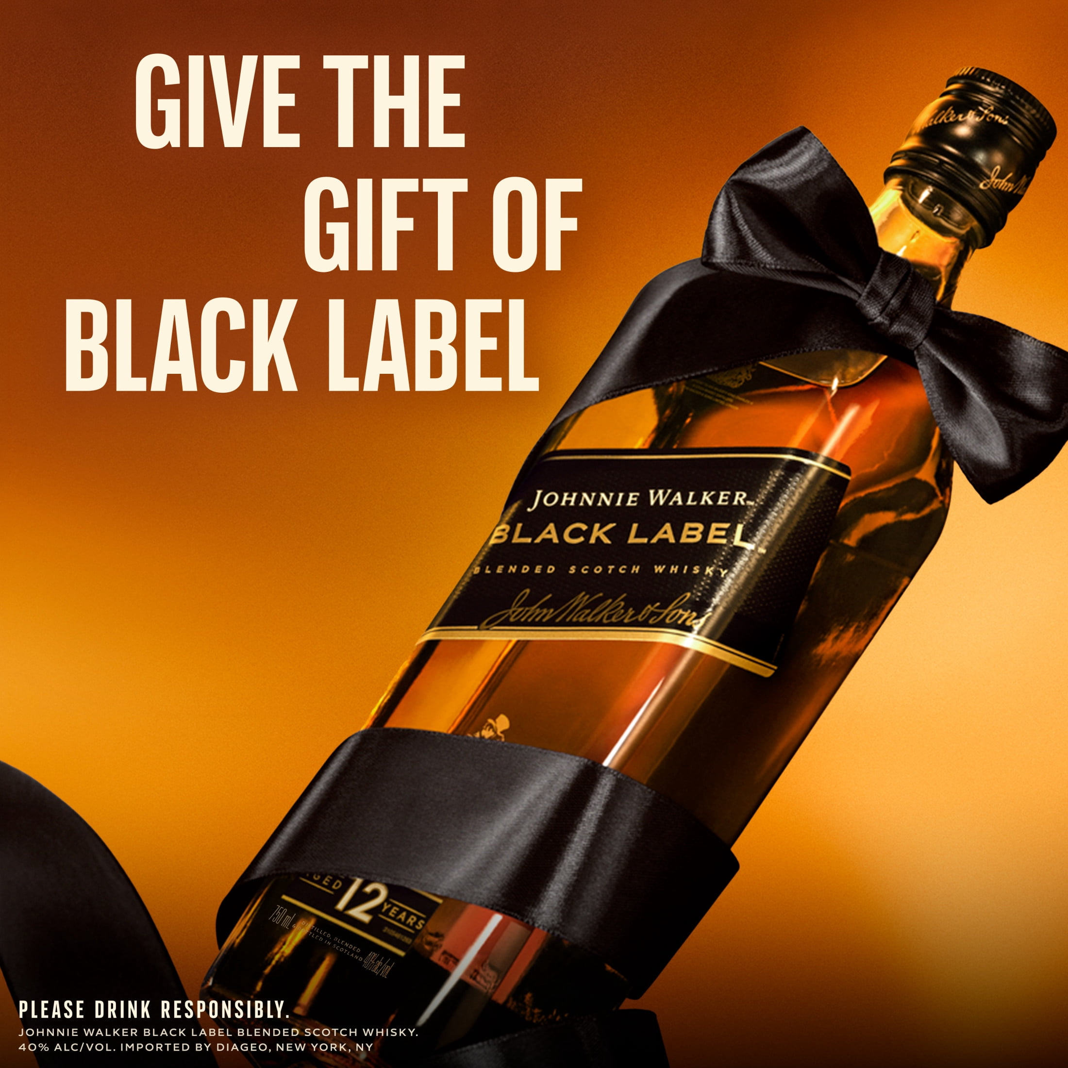 ウイスキー Johnnie Walker Black Label 750ml M196197 Johnnie Walker, Black Label Blended Scotch Whisky, 750 ml, 40% ABV