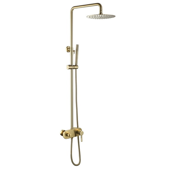 Exposed Shower Combo Set with Bathroom Tub Filler, Complete Shower System with Rough-in Valve