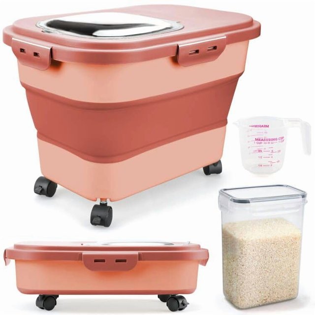 Komzon Contenedor Plegable para Almacenamiento de Arroz 13,5 kg Libre de BPA