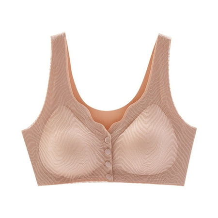 Black of Friday Deals!Clearance Staron Front Closure Bras for Women No Underwire Front Closure Bra Wireless Comfortable Bras Stretch Solid Color Large Size Bra