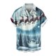 thumbnail image 1 of Mens Manga Corta Botón Abajo Camisas, Cuello de Vuelta Navidad Impresa Blusa, Top de Moda Casual, 1 of 4