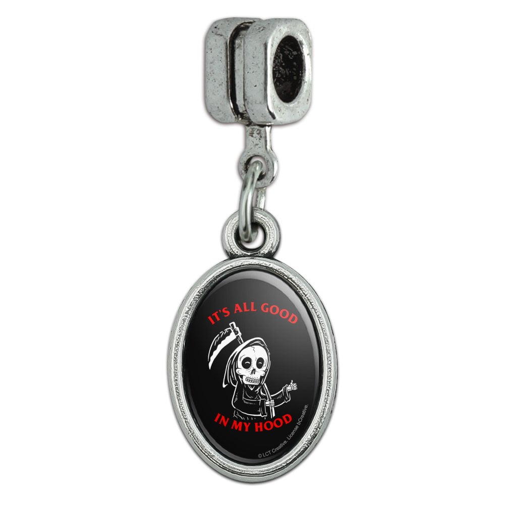 Graphics And More It S All Good In My Hood Death Grim Reaper Funny Humor Italian European Style Bracelet Oval Charm Bead Walmart Com Walmart Com