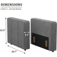 thumbnail image 3 of Belffin Side Armrest for Modular Sectional Sofa, Armrest Module for Sectional Sleeper Sofa Bed Grey, 3 of 6
