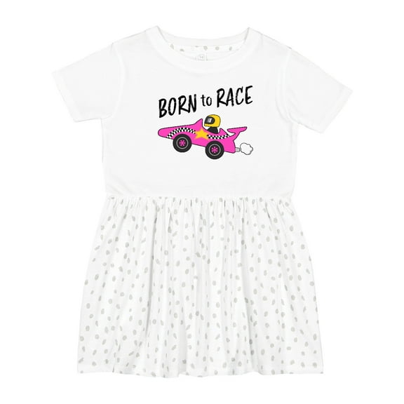 Inktastic Born to Race Pink Race Car Girls Toddler Dress