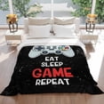 thumbnail image 3 of Eat Sleep Game Repeat Flannel Blanket for Bed,Travel and Camping, Cartoon Game Consoles Retro Super Soft Cozy Blanket for All Seasons 30"x40", 3 of 7