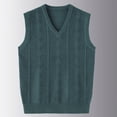 thumbnail image 5 of Atogsazn Mens V Neck Knitted Sweater Casual Sleeveless Vest Pullover Fall Winter Tank Tops Outerwear Green L Fashion, 5 of 6