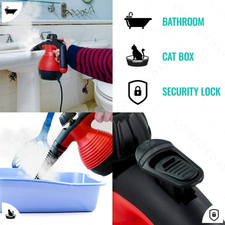Comforday Multi Purpose Handheld Pressurized Steam Cleaner With 9