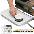 thumbnail image 5 of OSM 31" Foldable Tall Director Chair, Aluminum Frame with Side Table, Cup Holder & Storage Pockets, Portable for Makeup, Camping & Events, 250lbs Capacity, Green, 5 of 7