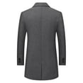 thumbnail image 3 of USNSM (M-5XL) Big and Tall Men's Mid Length Business Casual Long Sleeved Lapel Suit Jacket Overcoat Warm Winter Pea Coat Gray XXL, 3 of 8
