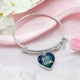 thumbnail image 2 of Girls Are Strong Luxury Bangle - Heart Bangle Bracelet - Silver/Gold color, Personalized Engraving Option, 2 of 5