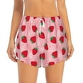thumbnail image 2 of Balery Strawberry Pattern Women's Running Shorts with Liner 2 Pockets Elastic Workout Athletic Gym Yoga Shorts-Large, 2 of 7