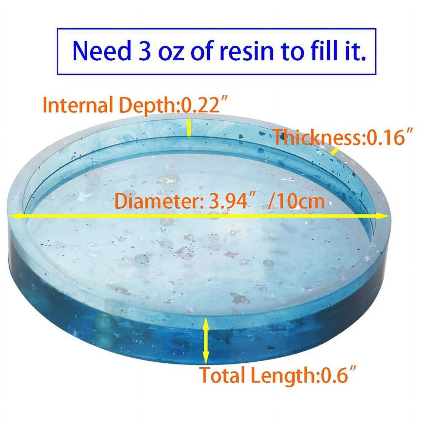 16 Pack Big Diy Round Coaster Silicone Mold, Diameter 3.94Inch/10Cm, Molds for Casting with Resin, Cement