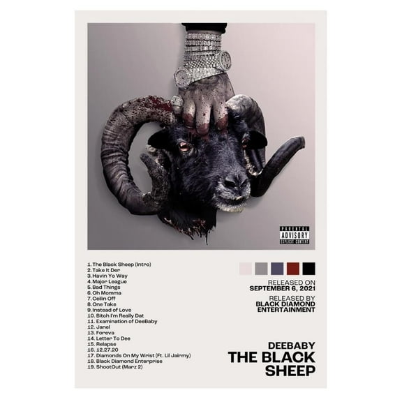 DeeBaby The Black Sheep Album Cover Music Poster Rap Print Rapper Album Wall Art