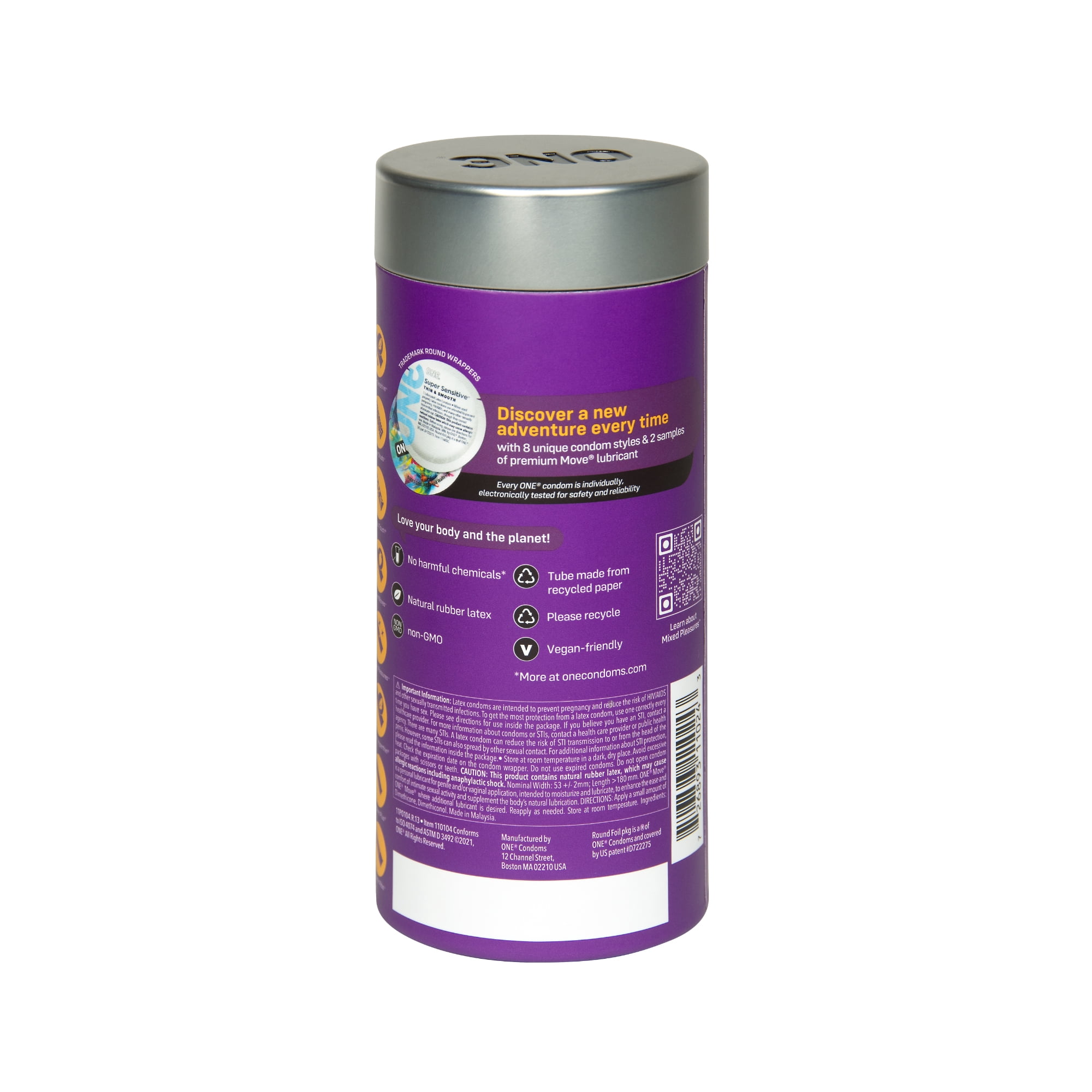 One Mixed Pleasures Variety Pack Assorted Lubricated Latex Condoms - 24 ct  - Walmart.com