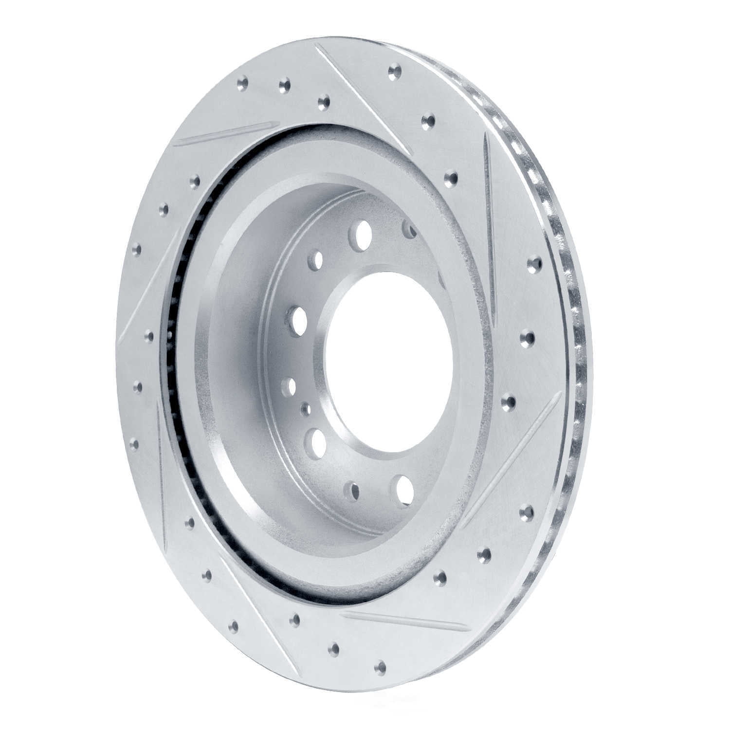 Dynamic Friction Company 631-76163L DFC Brake Rotor - Drilled And Slotted - Silver