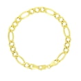 thumbnail image 2 of Nuragold 14k Real Yellow Gold Figaro Link 6.5mm Chain Bracelet (7"-9") Italian Jewelry for Men & Women, 2 of 19