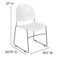 thumbnail image 5 of Flash Furniture HERCULES Series 5 Pack 880 lb. Capacity White Ultra-Compact Stack Chair with Silver Powder Coated Frame, 5 of 13