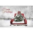 thumbnail image 2 of Deiter, Lori 18x13 White Modern Wood Framed Museum Art Print Titled - Happy Holidays Rusty Red Truck, 2 of 4