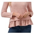 thumbnail image 3 of CeCe Womens Knit Ruffled Crewneck Sweater, 3 of 3