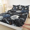 thumbnail image 3 of Castle Fairy Teens Rose Bats 4-Piece Full Size Sheets,Gothic Style Bed Sheets,Happy Halloween Lightweight Sheet Sets,Luxury Bedroom Decor, 3 of 7