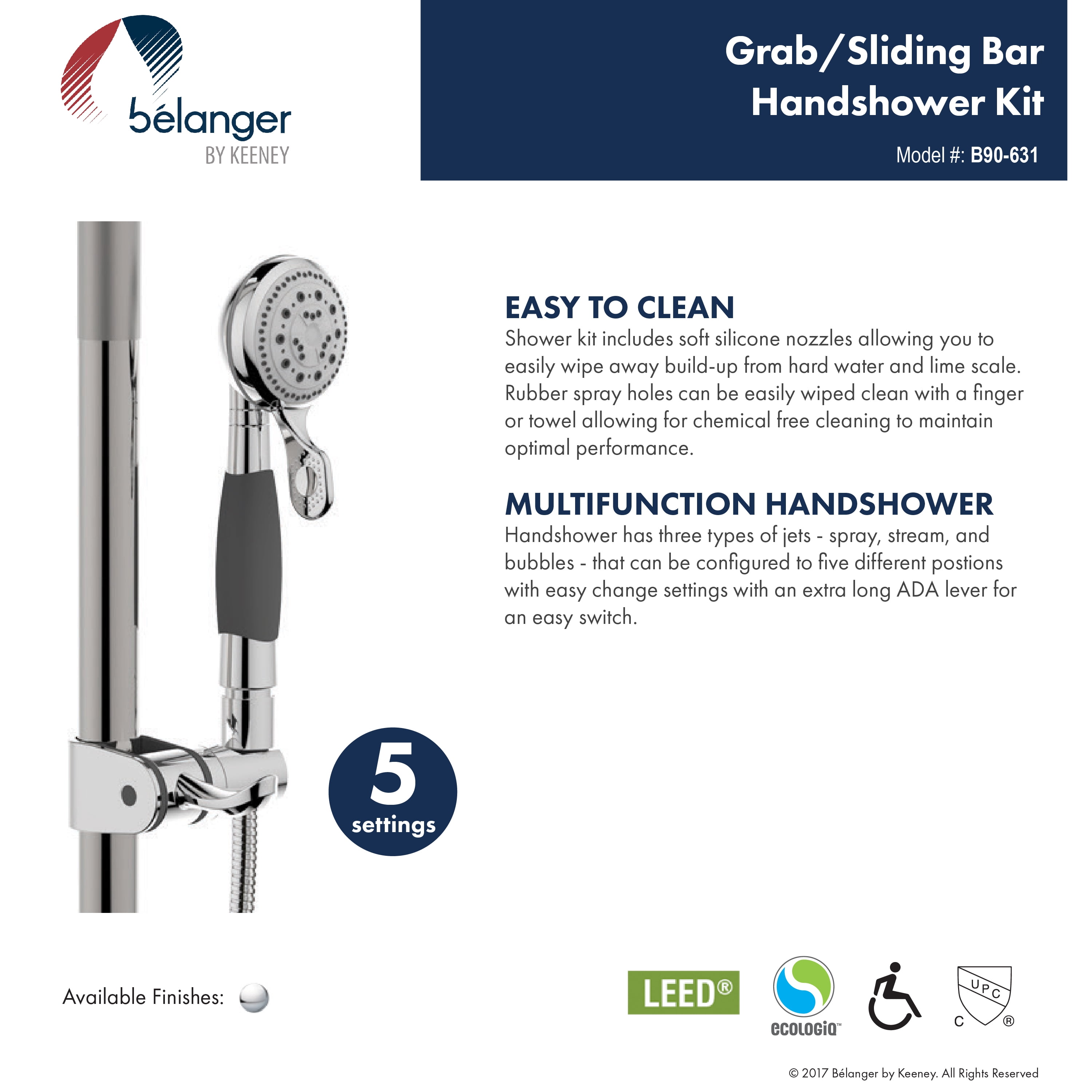 Belanger B90-631 Shower System with ADA Hand Shower Slider