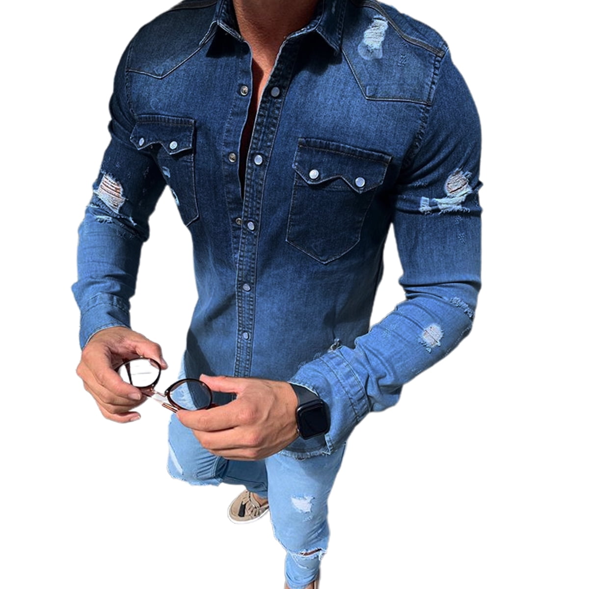 3xl denim shirt