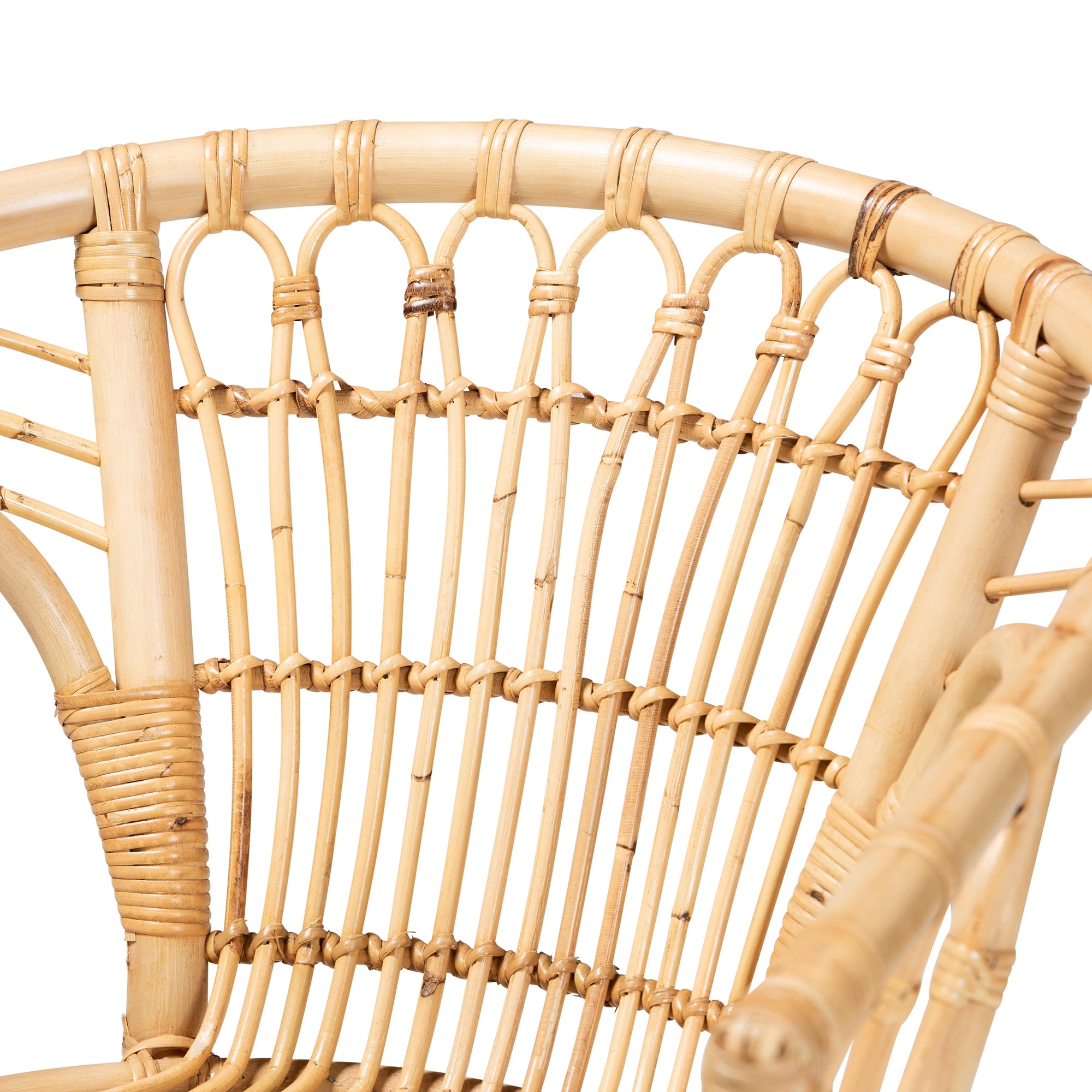 bali & pari Kaka Rattan BOHO Dining Chair, Natural Brown
