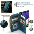 thumbnail image 4 of CaseMe Case for Samsung Galaxy A22 5G Wallet Case for Women Men, Fashion Durable PU Leather Magnetic Flip Lanyard Strap Wristlet Zipper Card Holder Wallet Phone Case for Samsung Galaxy A22 5G 6.6", 4 of 11