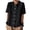 Black, variant on Women Basic T Shirts Tees for Double Open Front Lapel Shirt Short Sleeve Top Plus Size Summer Beach Tops