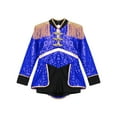 thumbnail image 5 of TiaoBug Kids Girls Circus Ringmaster Cosplay Jumpsuit Sequins Tassel Lion Tamer Stage Performance Costume Royal Blue 14, 5 of 7