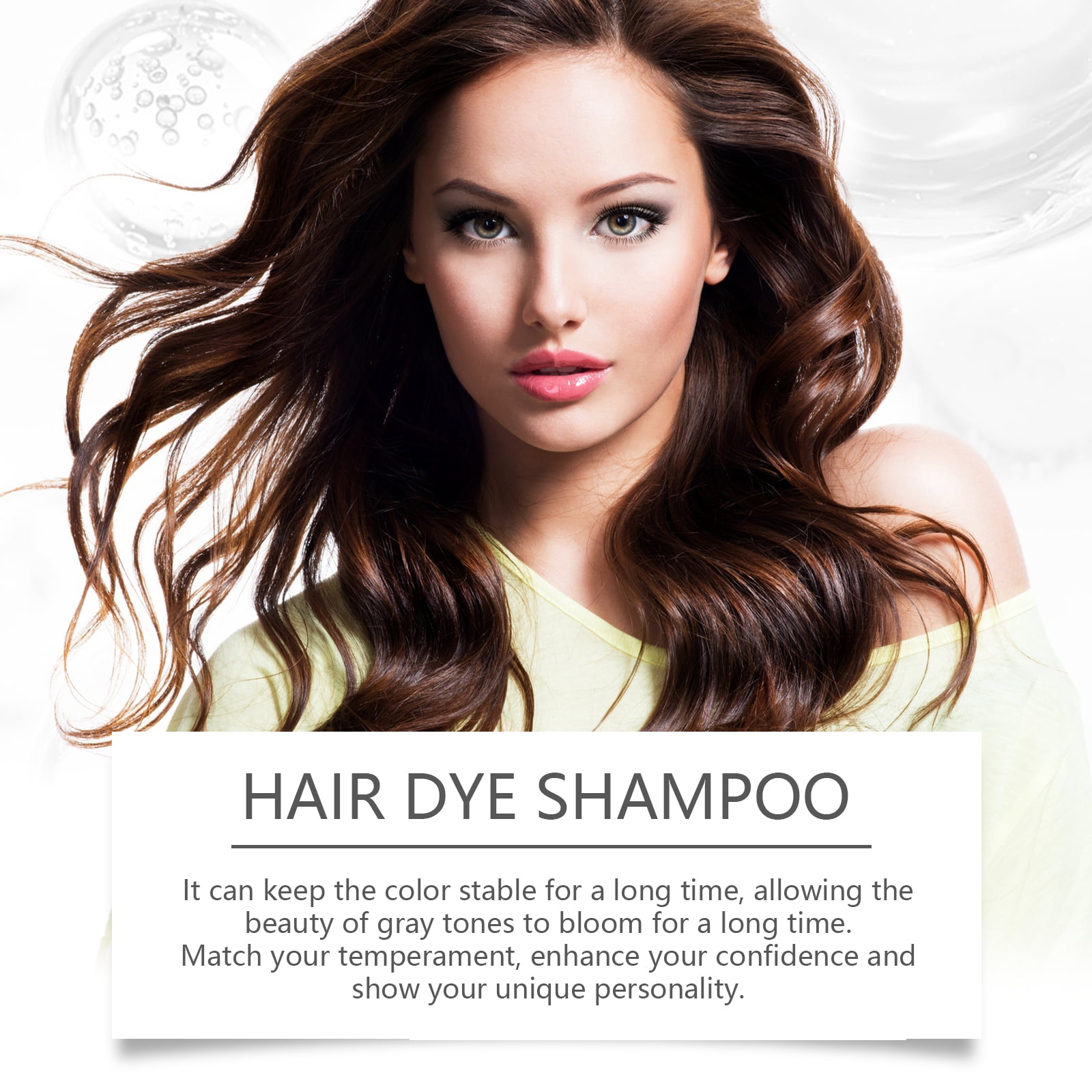 Hair Dye Shampoo, Hair Care, Hair Care Shampoo,3 In 1 Haircare Instant Dye Shampoo, Natural Hair Color Shampoo For Gray Hair Coverage, Suitable For Women & Men