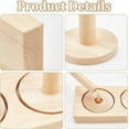 thumbnail image 4 of Wooden Yarn Holder for Sewing Double Yarn Spindle Holders Rotatable Wooden Yarn Skein Spinner Yarn Organising Tool for Knitting Embroidery Yarn Storage, 4 of 5
