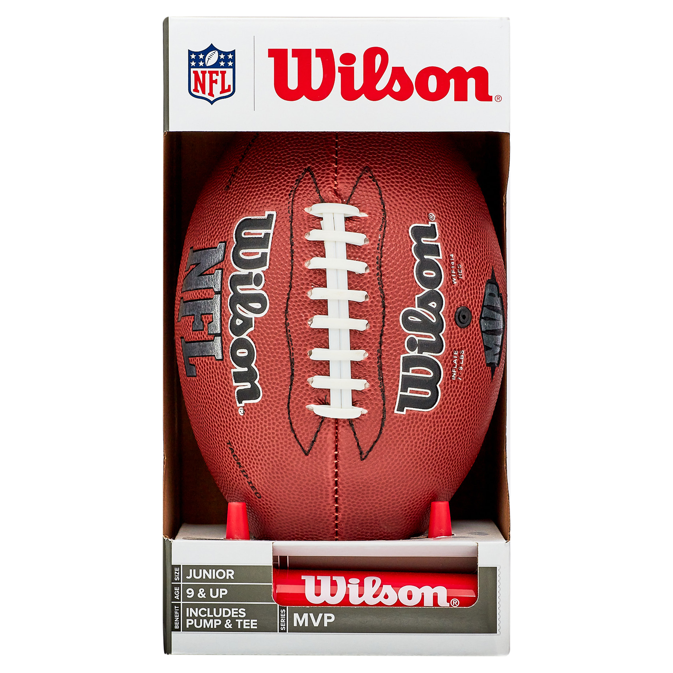 Wilson WTF1414PT NFL MVP Junior Football w/ Pump & Tee - image 2 of 9