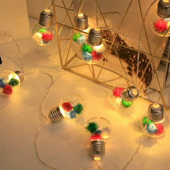 Outdoor Christmas Lights Christmas Ball Light String Colorful Filigree Ball Decoration Bulb Light String Holiday Light String Small Colorful Lights Christmas Decor
