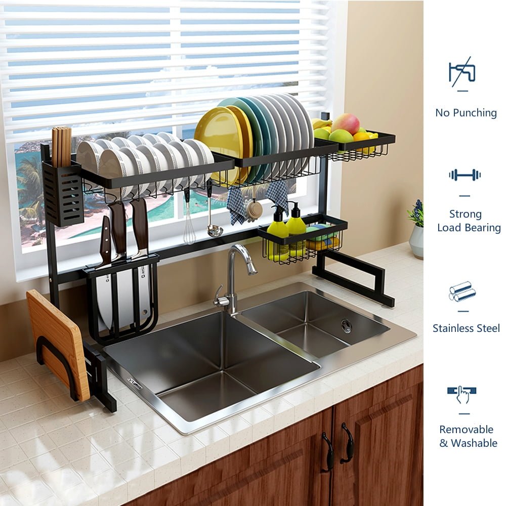 Stainless Steel Dish  Rack  Over The Sink Dish  Drying Rack  