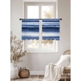 thumbnail image 2 of Semi Sheer Window Curtains 54 Inches Long, Navy Blue Ombre Rod Pocket Voile Silky Chiffon Curtain Treatment Drapes for Kitchen, Living Room, Modern Abstract Art Farmhouse 52"x54", 2 Panels, 2 of 9