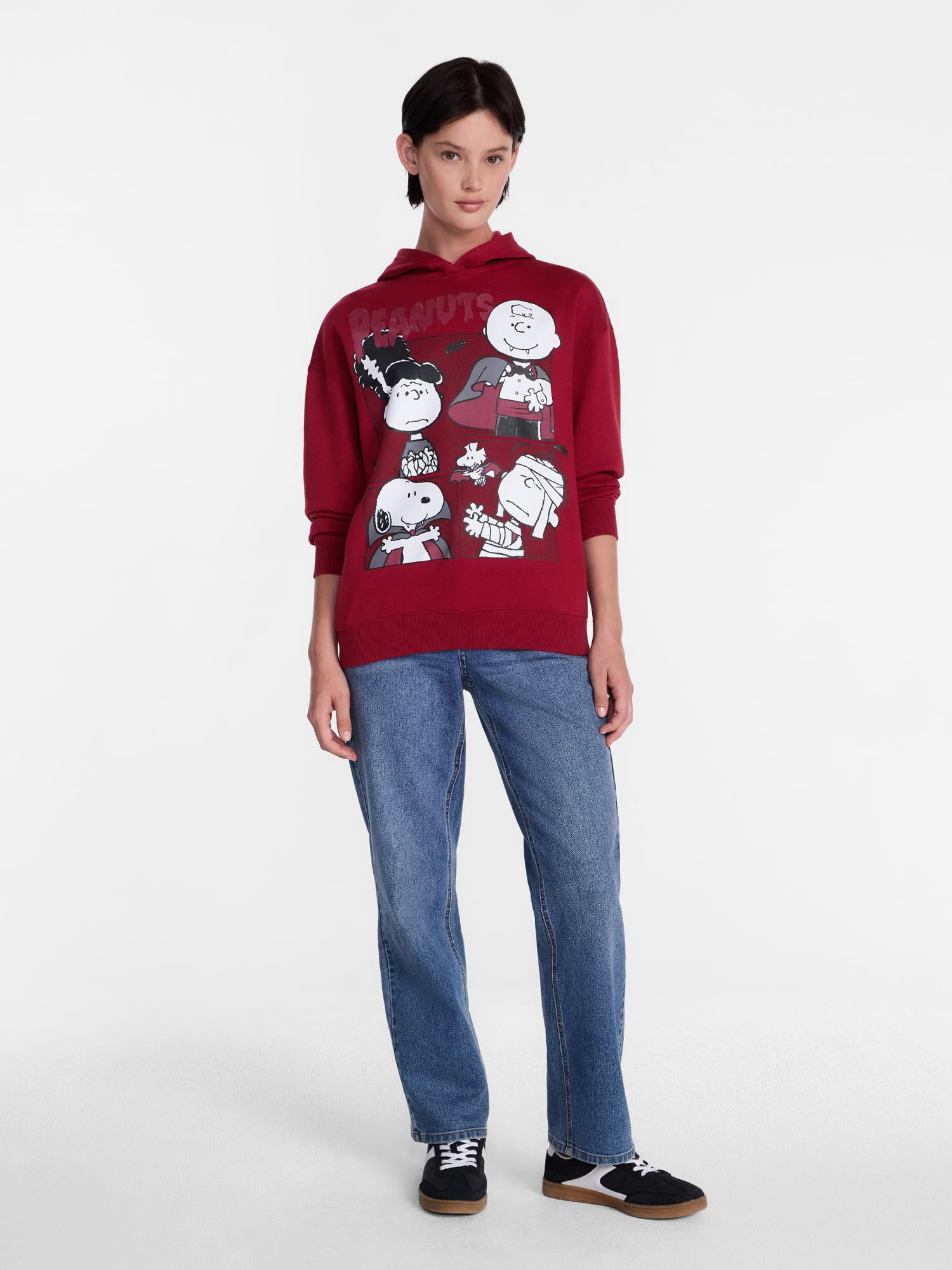 Peanuts Women's Halloween Graphic Fleece Hoodie with Long Sleeves, Sizes XXS-XXL