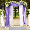 thumbnail image 4 of Wedding Arch Drape Fabric Extra Long 3 Panels Wide Sheer Wrinkle Free Soft Wedding Party Archway Backdrop Drapery Party Supplies, 4 of 5