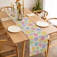 thumbnail image 3 of Table Runner 72 Inches Long for Kitchen Dining, Easter Eggs Dresser Scarf Farmhouse, Dining Table Decorations for Wedding/Parties, Spring Colorful Pastoral Love Beige 16 x 72 In, 3 of 8