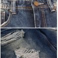 thumbnail image 3 of Men's Cotton Denim Light Faded Wash Ripped Distressed Casual Jean Shorts (Vintage, 32), 3 of 3