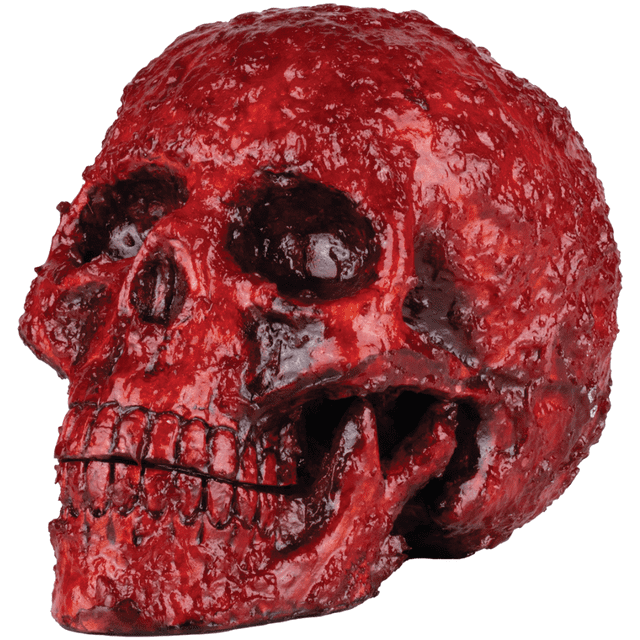 Adorno Figura Decorativa Calavera Blood Scab Resina Terror Gore Decoración Halloween