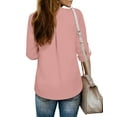 thumbnail image 3 of Fantaslook Womens Blouses 3/4 Sleeve V Neck Work Shirts Dressy Tops Chiffon Office Wear, 3 of 9