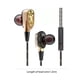 thumbnail image 2 of Auriculares de música de 05 mm Auriculares intrauditivos con cable deportivos de graves profundos con micrófono dorado 3 piezas, 2 of 5