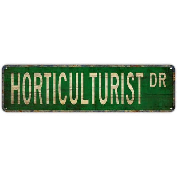 Metal Sign HORTICULTURIST DR Vintage Signs Retro Tin Signs Art Plaque Aluminum Sign for Bedroom Kitchen Garden Wall Bar Club Coffee Hanging Sign Home Decor 4x16 Inch