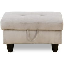 Linen Storage Ottoman Bench, Storage Chest, Foot Rest Stool, White