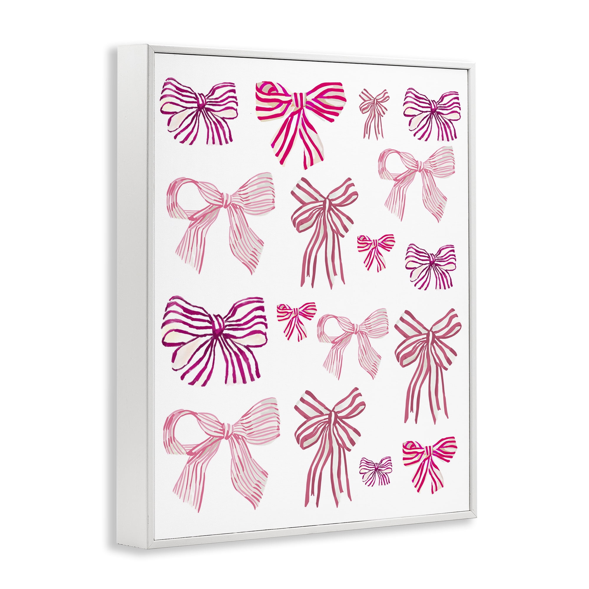 Stupell Industries Varied Pink Bows Beauty & Fashion Painting White Framed Art Print Wall Art, 11 x 14