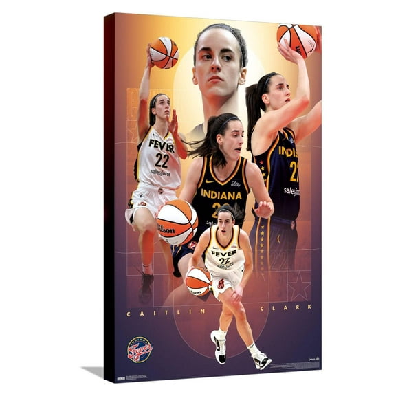 WNBA Indiana Fever - Caitlin Clark 25 Canvas Wall Poster, 14.725" x 22.375"