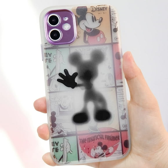 iPhone 11 Case, Cartoon Retro Creative Mickey Mouse Clear Frosted Case, Soft Slim Fit Shockproof Reinforced Corner TPU Bumper Full Protective Case for iPhone 11 6.1 Inch (Mickey)