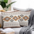 thumbnail image 2 of Throw Pillow Covers 24x24 Inch Set of 2, Southwest Geometric Waterproof Outdoor Pillow Covers, Western Beige Grey Boho Vintage Wooden Decorative Cushion Pillowcases for Couch, Sofa, Bed, Patio, 2 of 9